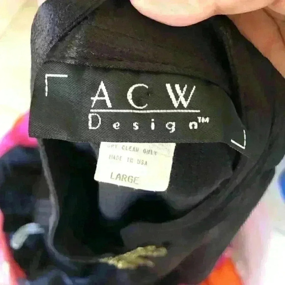 VTG ACW DESIGN Black Asian inspired tunic with frog clasps Long Sleeve Large - Picture 4 of 5